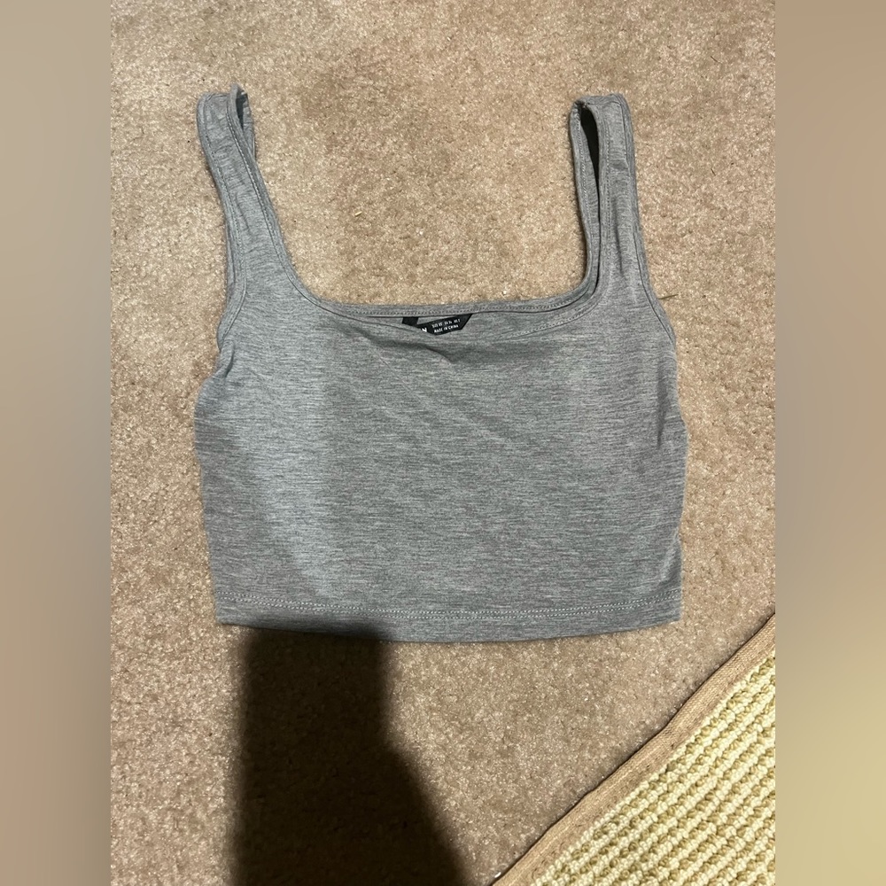 Grey Cropped Tank Top